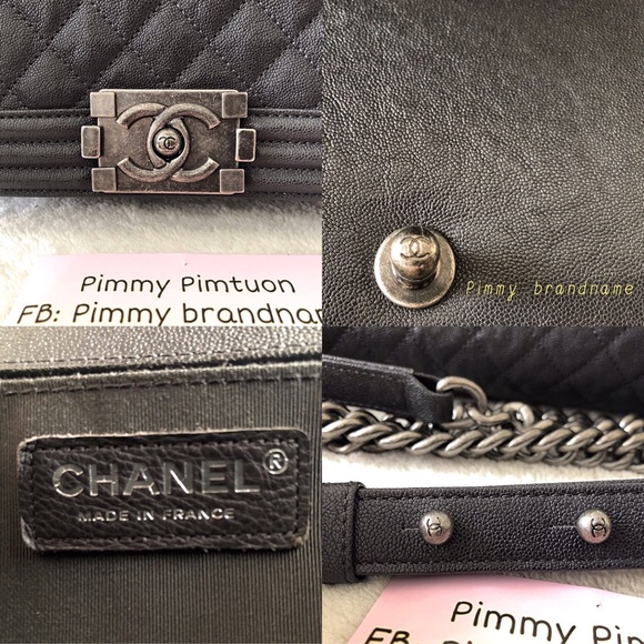 Chanel Boy Ruthenium Medium Gray Caviar Leather - Picture 6 of 8